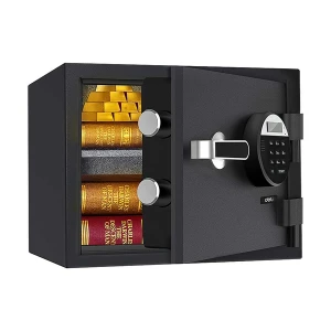 Deli ET580 Black Digital Safe Box Locker Vault (Key, Password & Fireproof)