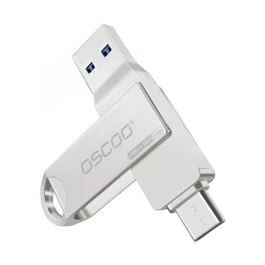OSCOO CU002 64GB USB 3.1 Gen 1 & Type-C OTG Silver Pen Drive